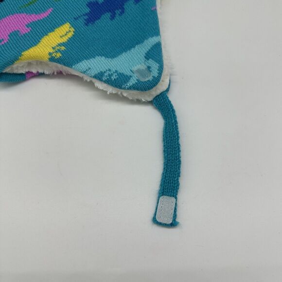 NWOT Cat & Jack Dinosaur Winter Hat 12-24 Mo Toboggan Trapper Hat Knit Fleece - Picture 5 of 8